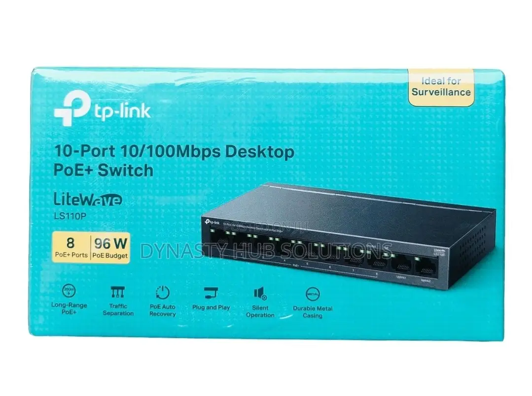 LS110P TP-Link 10-Port 10/100Mbps Desktop Switch With 8-Port PoE+