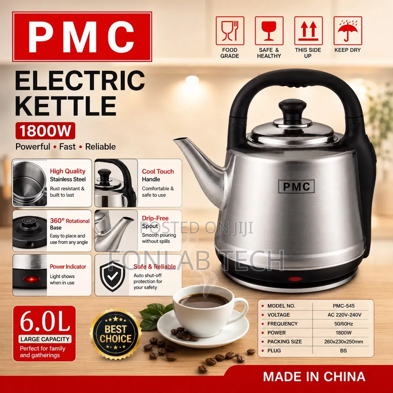 PMC Electric Kettle 6l