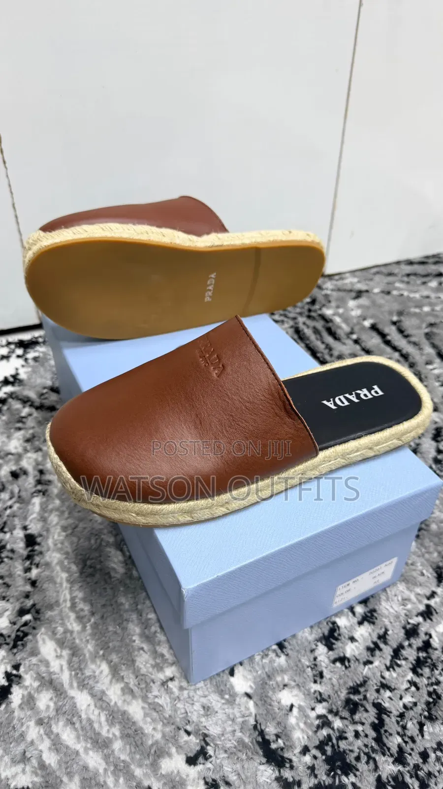 Prada Brand 3 Colours Men's Leather Open Shoes or Sandals or Mules