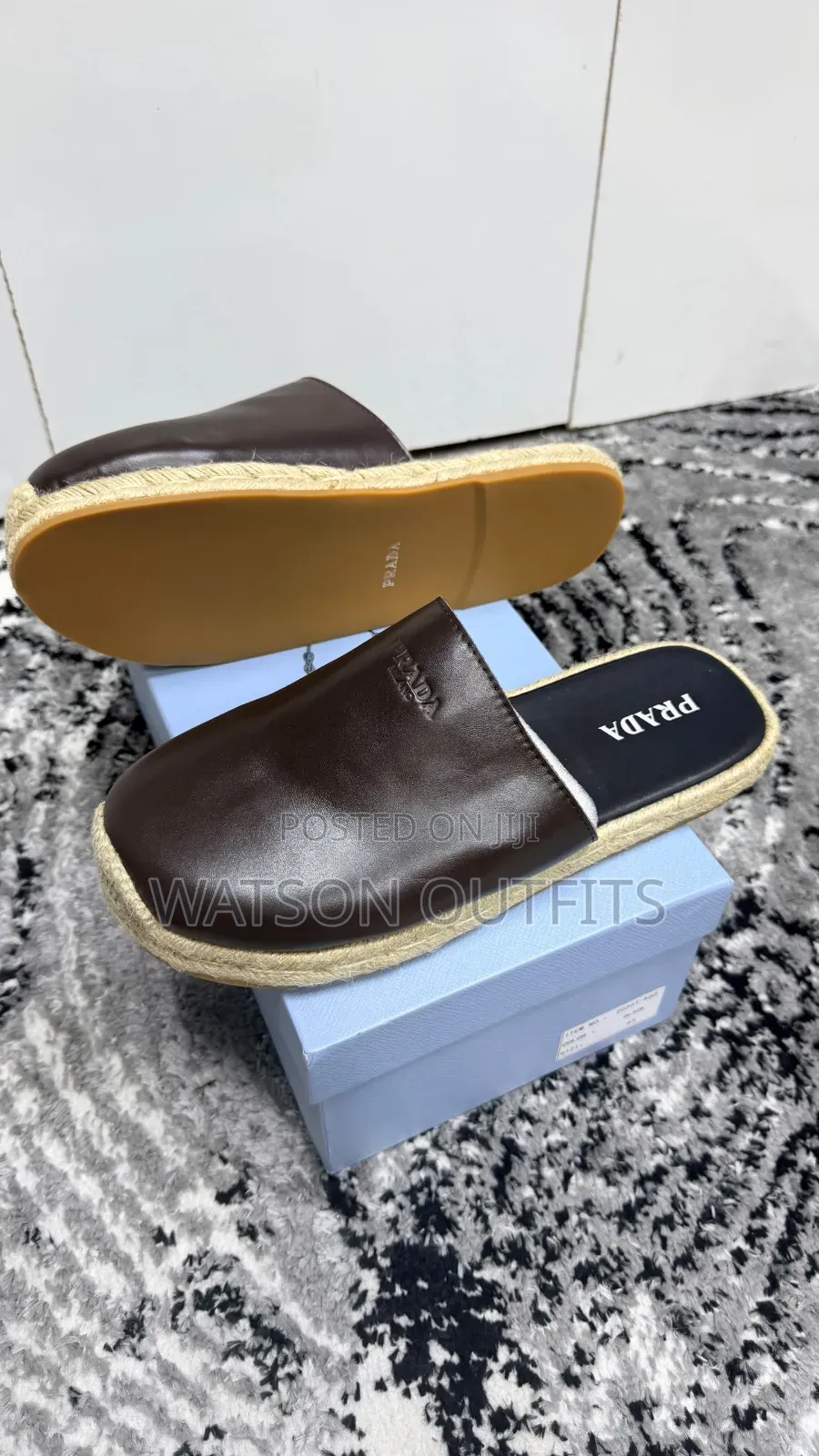 Prada Brand 3 Colours Men's Leather Open Shoes or Sandals or Mules