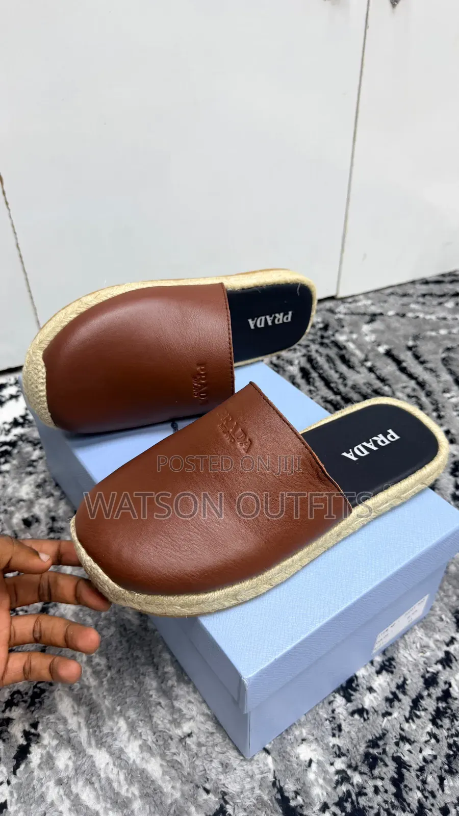 Prada Brand 3 Colours Men's Leather Open Shoes or Sandals or Mules