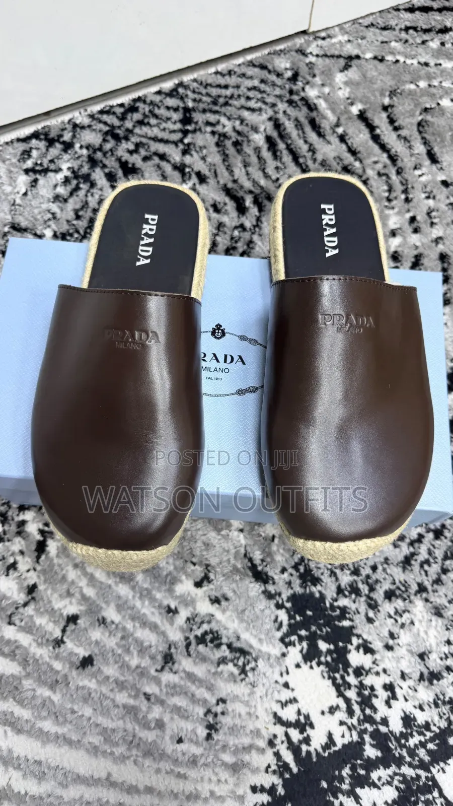 Prada Brand 3 Colours Men's Leather Open Shoes or Sandals or Mules