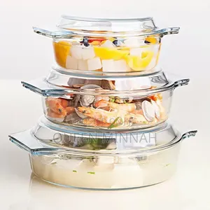 Stacked Clear Glass Cookware/Casserole Set