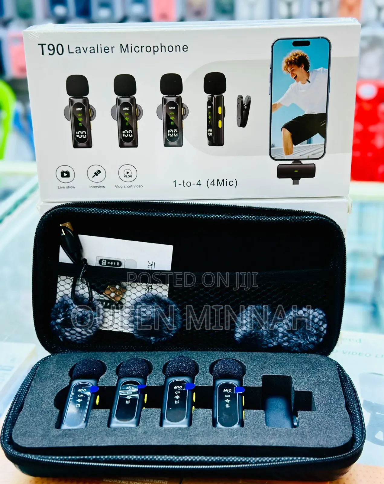 T90 4-in-1 Wireless Lavalier Microphone