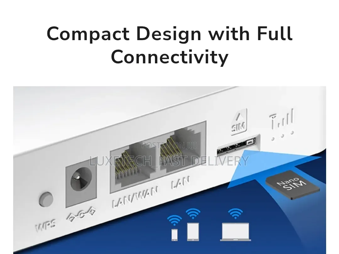 Cudy LT300 4G LTE Router N300 – SIM Card WiFi Router, 2 Ethernet Ports