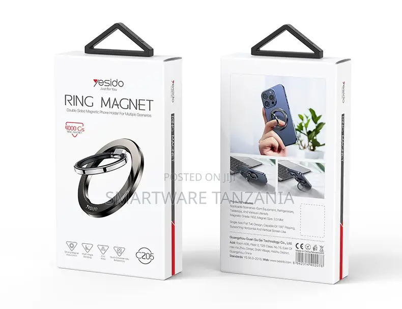 Yesido Ring Magnet Double-Sided Magnetic Phone Holder, 4000g Strength