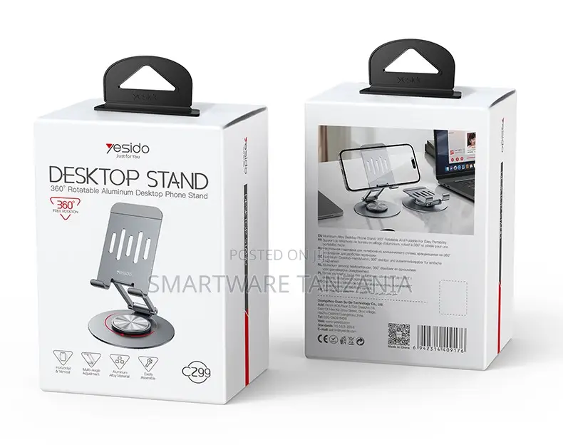 Yesido Desktop Stand 360° Rotatable Aluminum Phone Stand Easy Viewing