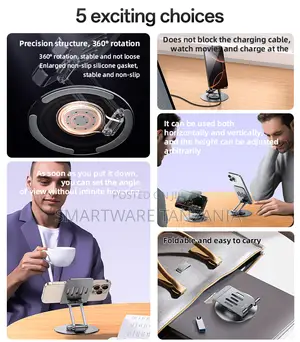 Yesido Desktop Stand 360° Rotatable Aluminum Phone Stand Easy Viewing