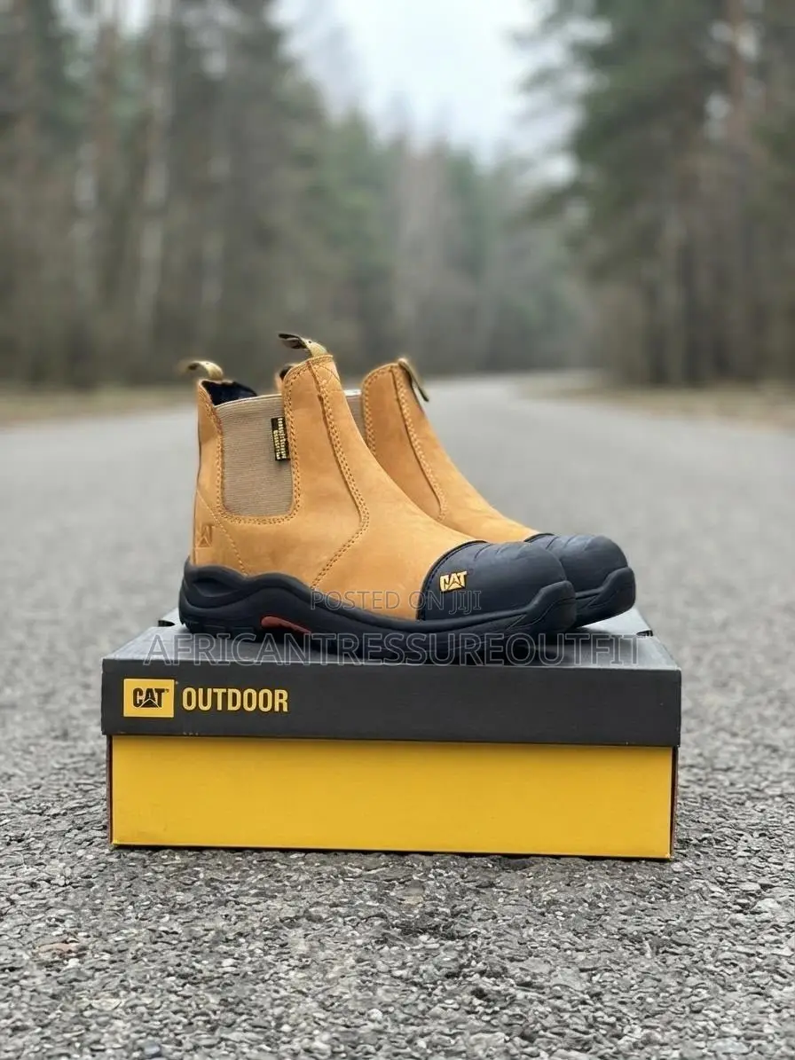 Cat Steel Toe Leather Slip-on Safety Boots Available