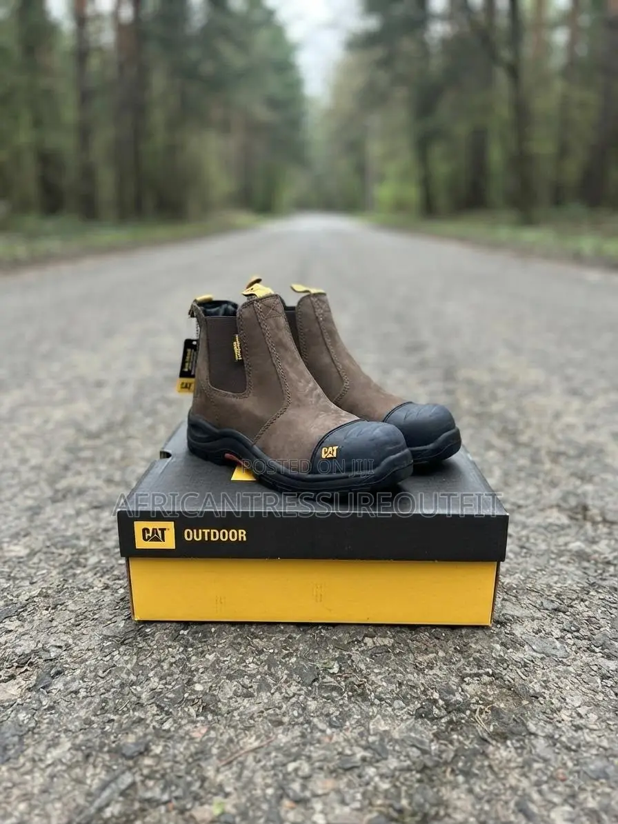 Cat Steel Toe Leather Slip-on Safety Boots Available