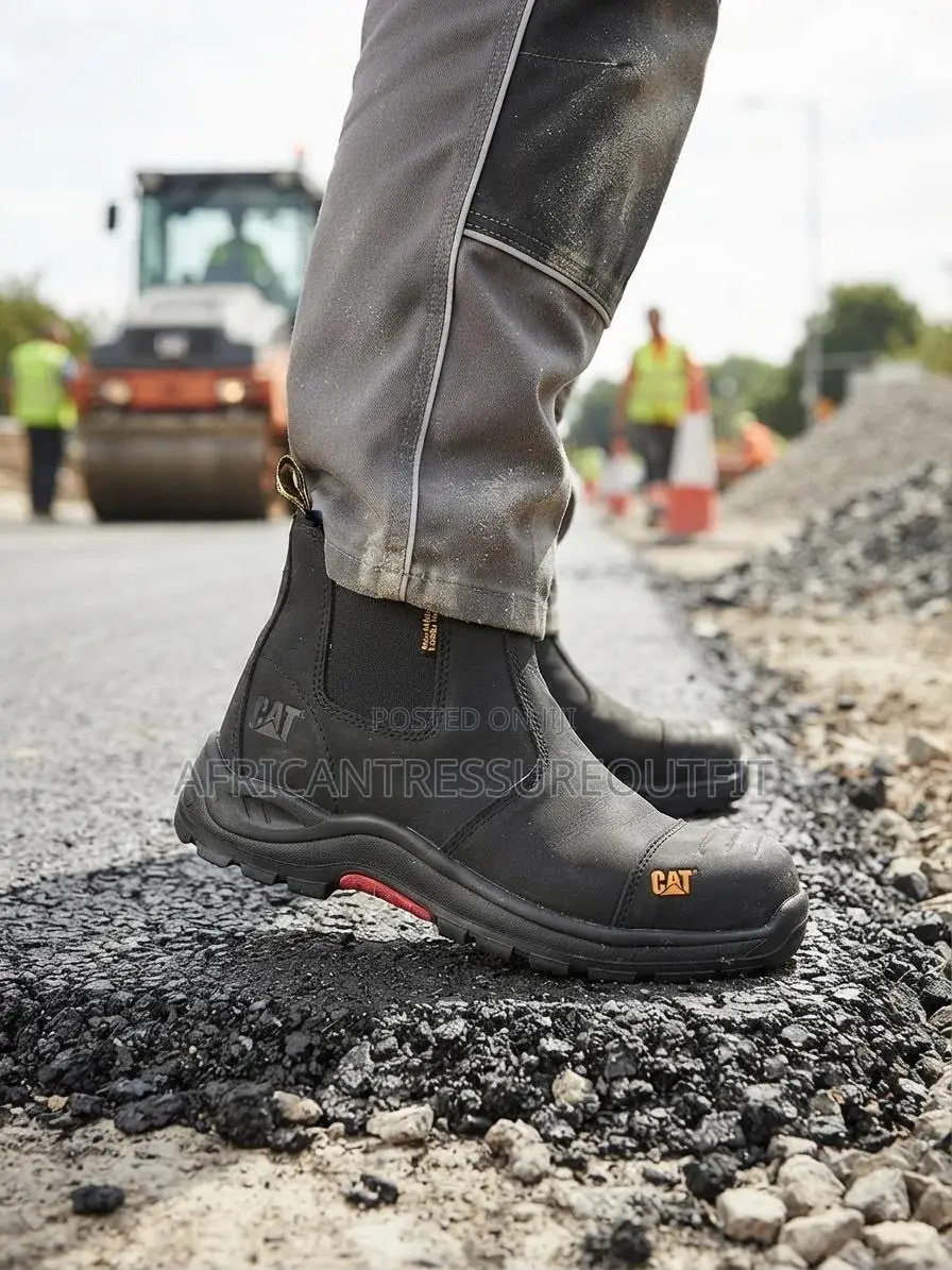 Cat Steel Toe Leather Slip-on Safety Boots Available