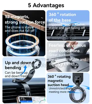 Yesido Magnetic Phone Holder With Suction Cup Arm for Cars, Adjustable