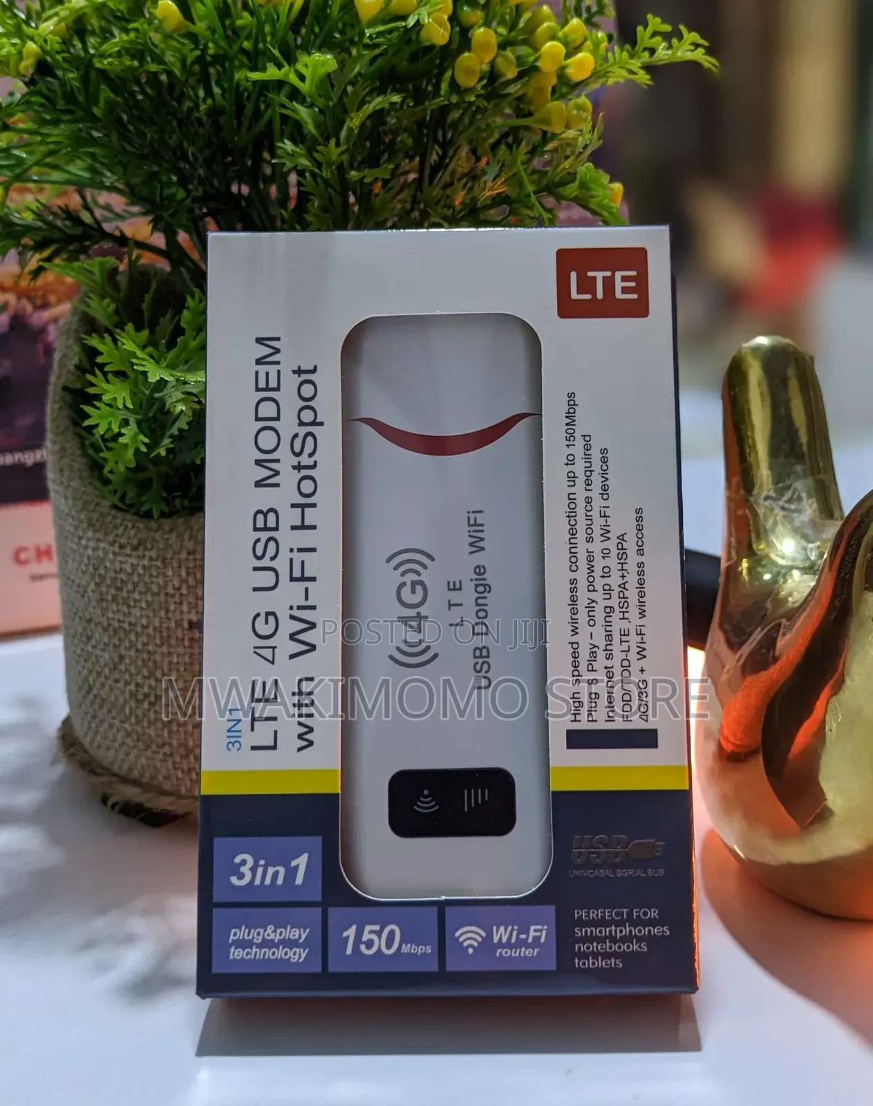 3-in-1 LTE 4G USB Modem With Wi-Fi Hotspot