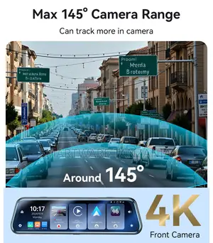 Yesido CarPlay Dash Cam With 12-Inch Touchscreen, 1080P, Dual Lens