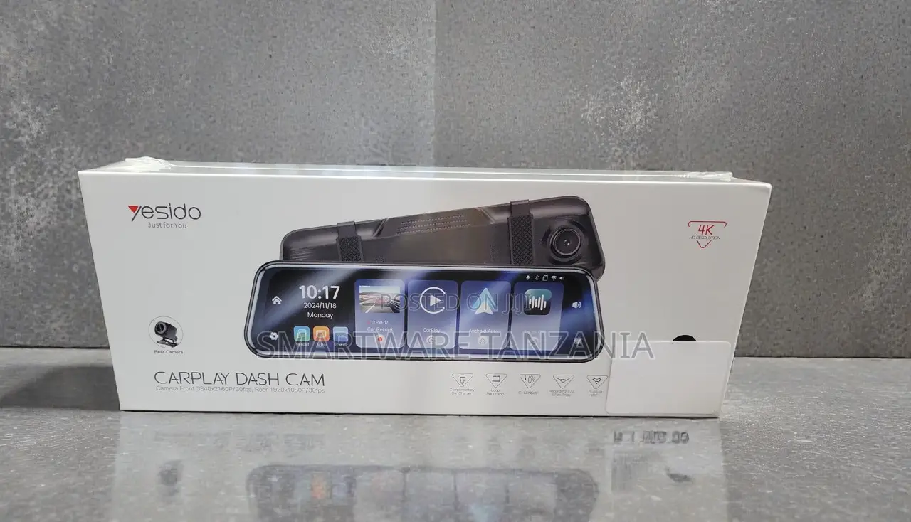 Yesido CarPlay Dash Cam With Front Camera and 1080P Rear Camera