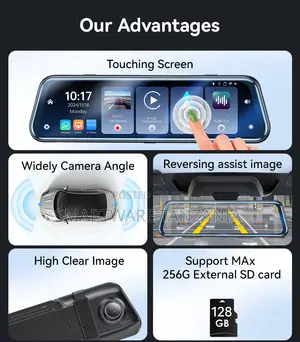 Yesido CarPlay Dash Cam With 1080P Full HD Video Recording, 170° Lens