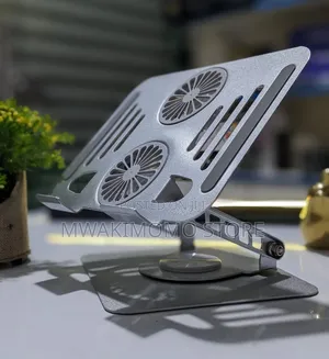 Ergonomic 360° Rotating Aluminum Laptop Stand With Active Cooling Fans