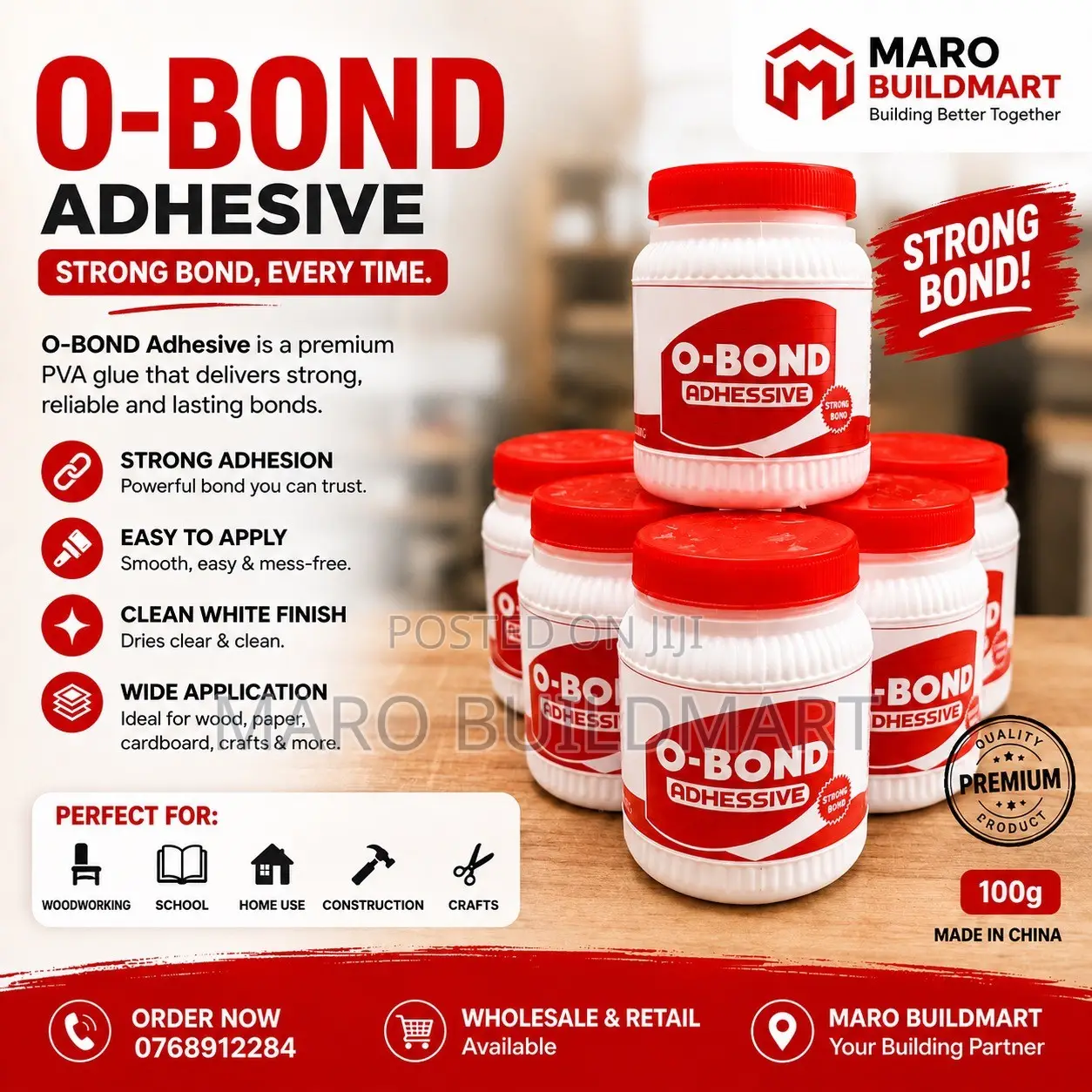 O-Bond 100g (German White Super Wood Glue)