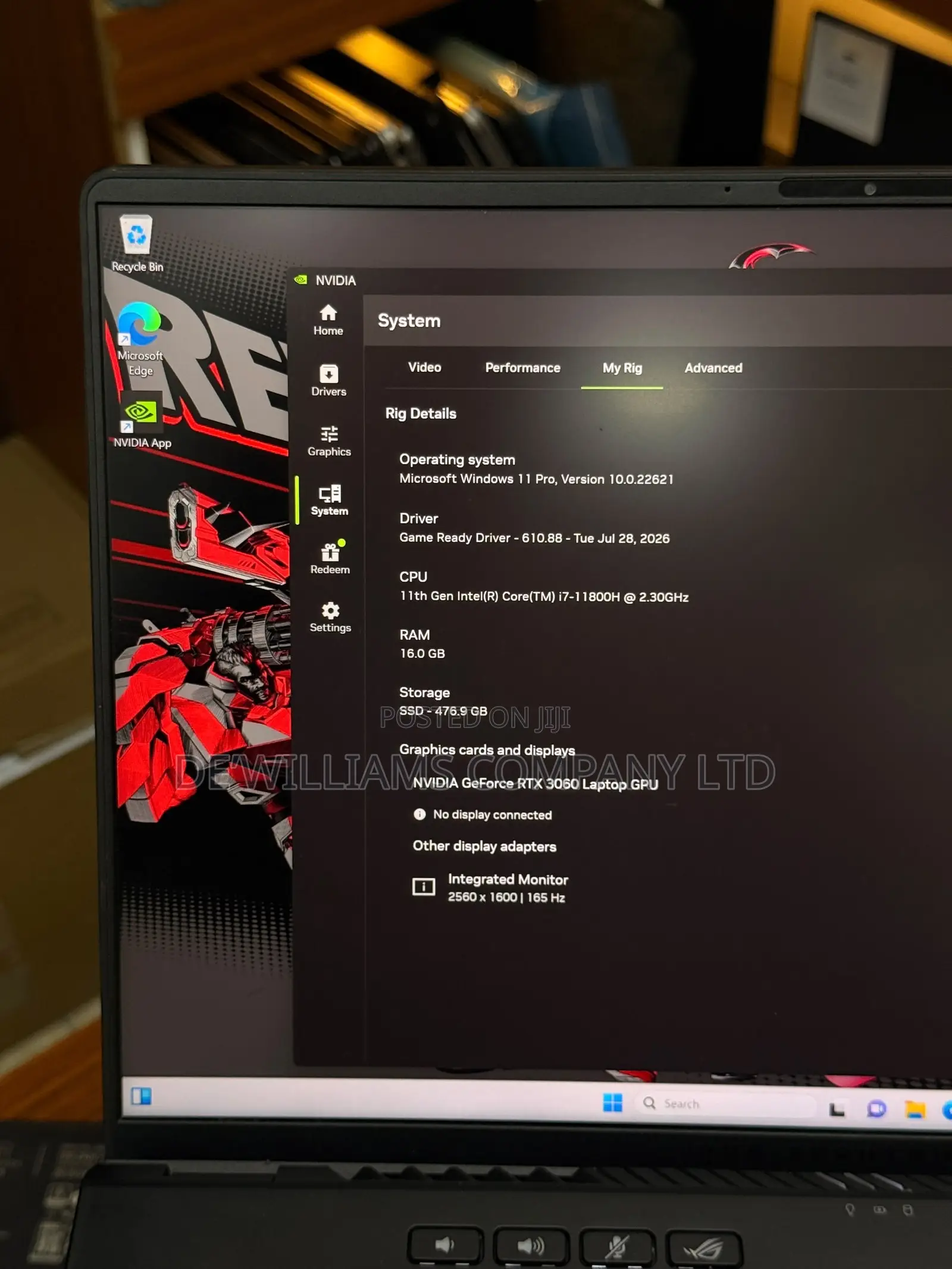 Laptop Asus ROG Zephyrus M16 16GB Intel Core i7 SSD 512GB