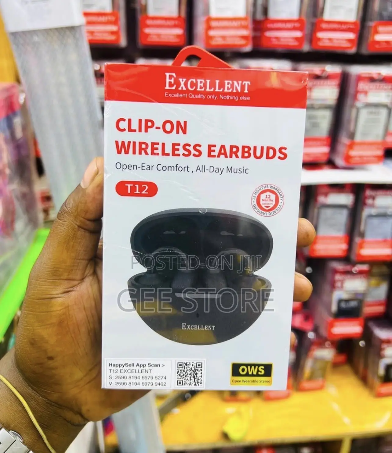 Excellent T12" Clip-on Wireless Earbuds