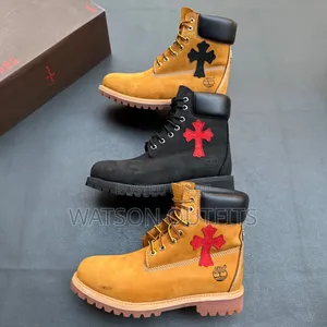 3 Designs Timberland Chrome Heart Brand Men's Leather Boots