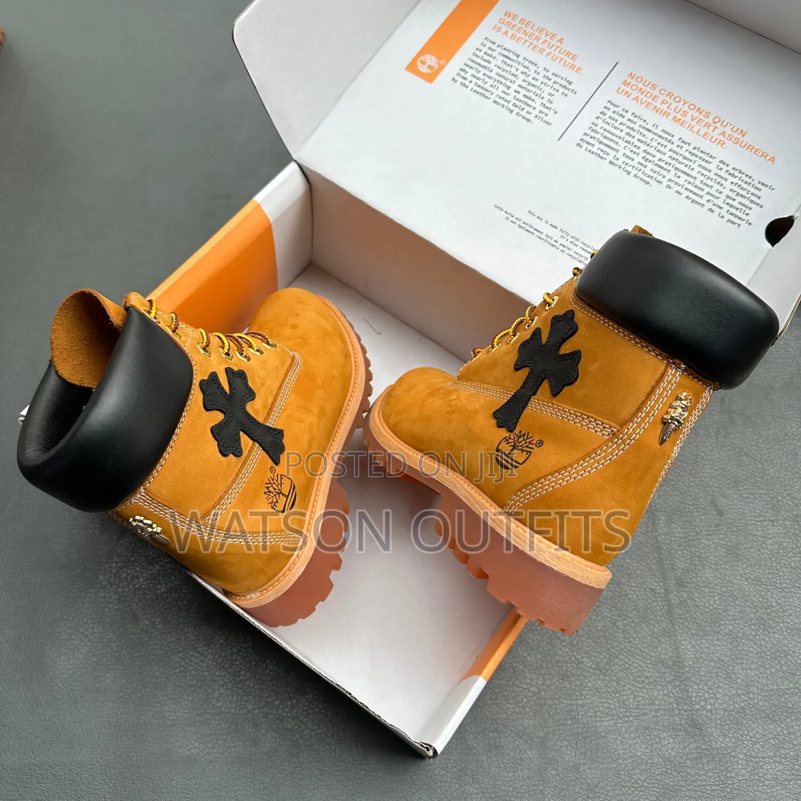 3 Designs Timberland Chrome Heart Brand Men's Leather Boots