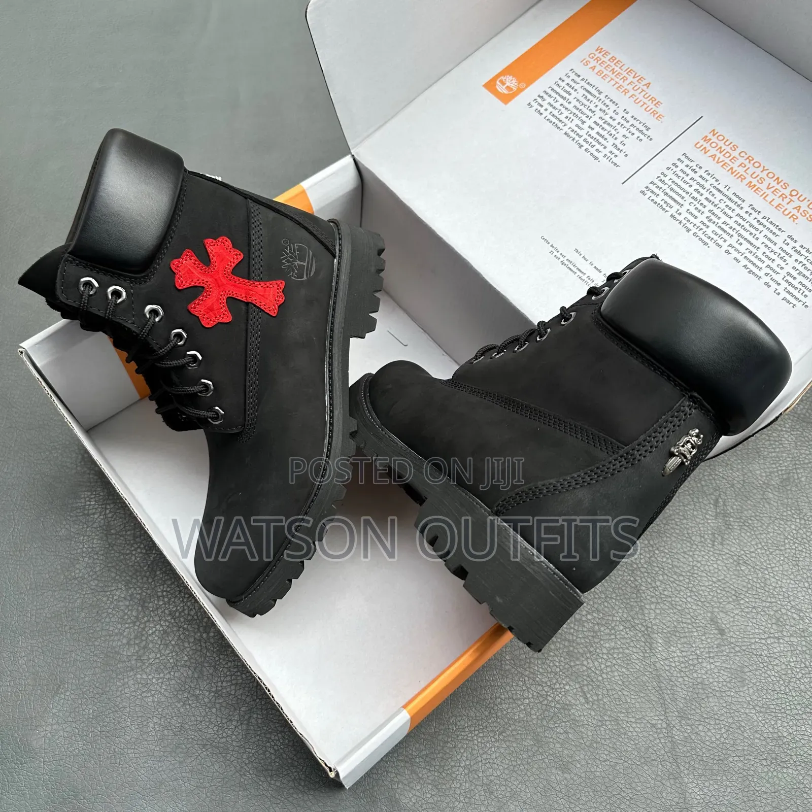 3 Designs Timberland Chrome Heart Brand Men's Leather Boots