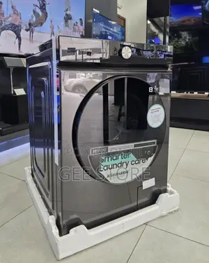Black Samsung Front Load Washer and Dryer AI EcoBubble Wi-Fi 11/6kg