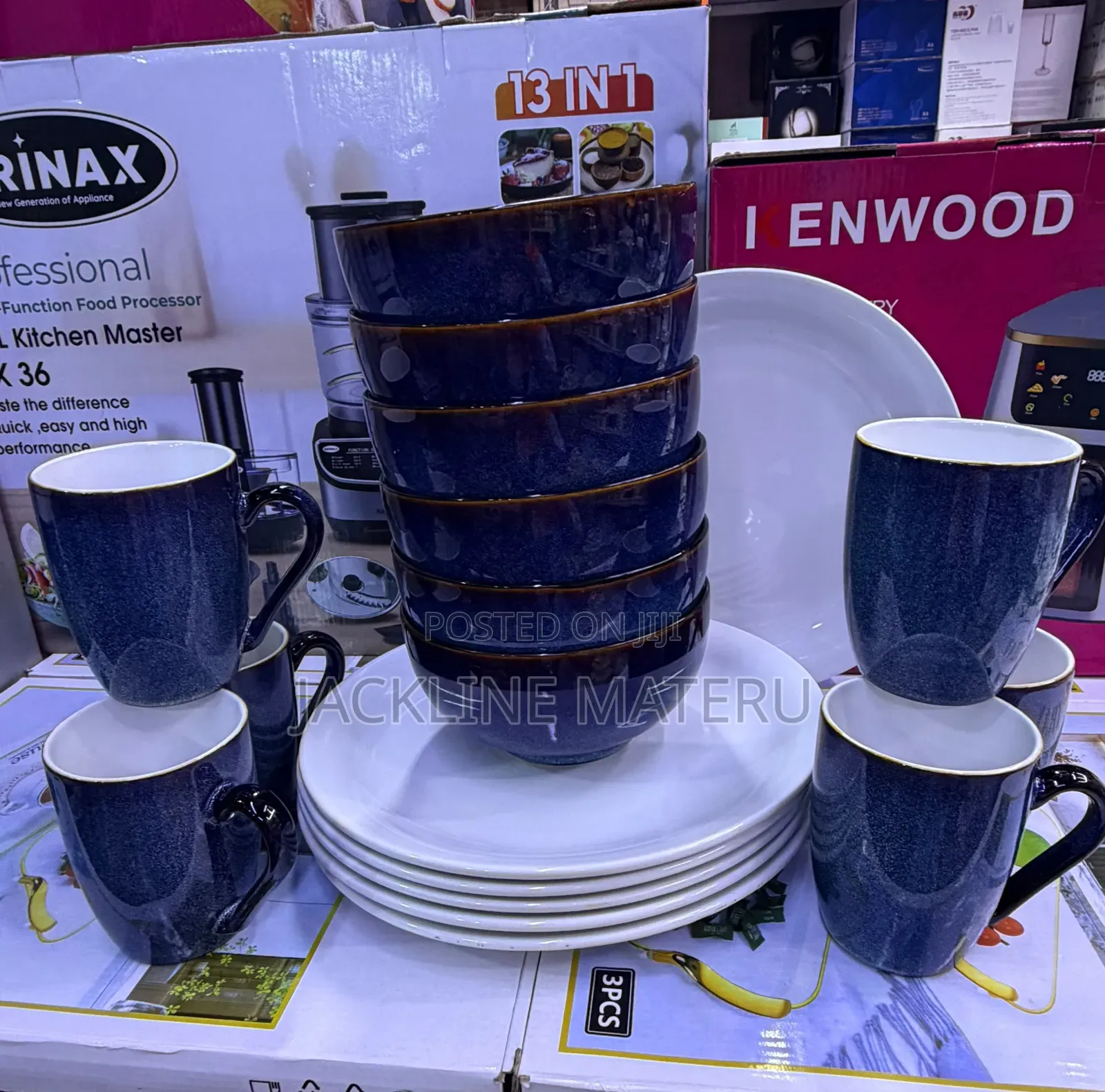 Blue White Combo Dinner Set 18pcs