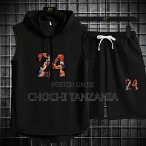 Men's Hooded Sleeveless Sport Wear,set.