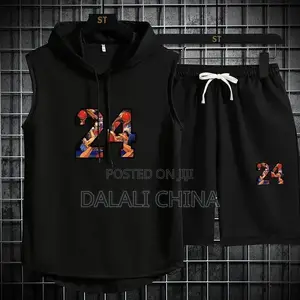 Men's Hooded Sleeveless Sport Wear,set.