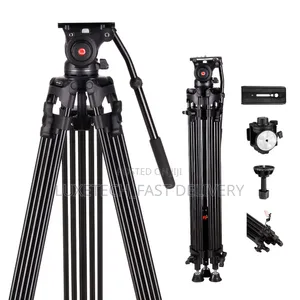 Professional Video Tripod With Fluid Head – Heavy Duty Camera Stand