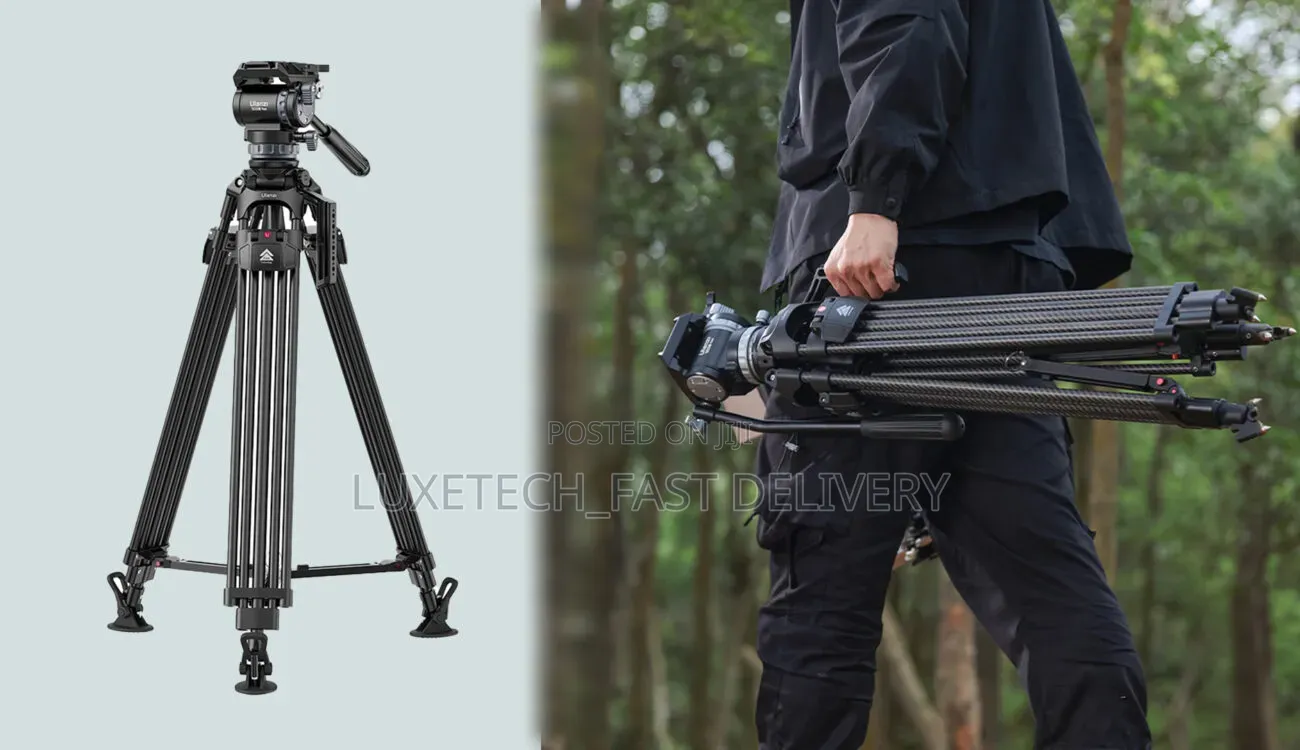 Professional Video Tripod With Fluid Head – Heavy Duty Camera Stand