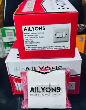 Ailyons 3 Gang 1 Way Switch (Model S863)