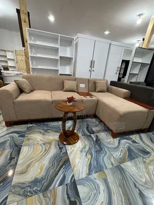 Sofa L Shape Charger System Color Brown