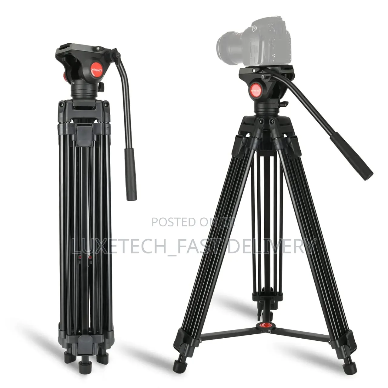 Professional Heavy Duty 360° Video Tripod Stand – For DSLR, Camcorder