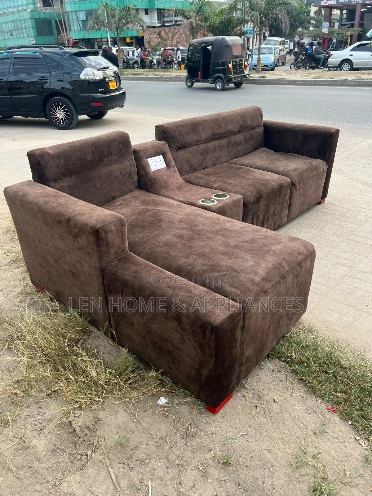 Sofa Zuri Kabisa La L Shape Chocolate Color