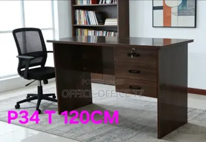 Brown Office Table + Chair