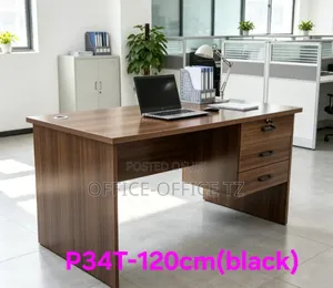 Brown Office Table + Chair