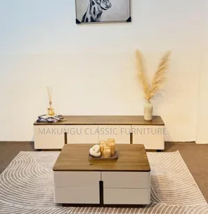 Showcase Na Coffee Table Sets Ya Kisasa Rangi Offcream
