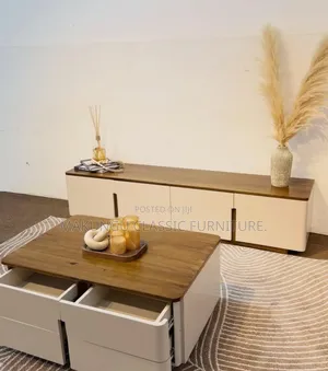 Showcase Na Coffee Table Sets Ya Kisasa Rangi Offcream
