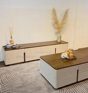 Showcase Na Coffee Table Sets Ya Kisasa Rangi Offcream