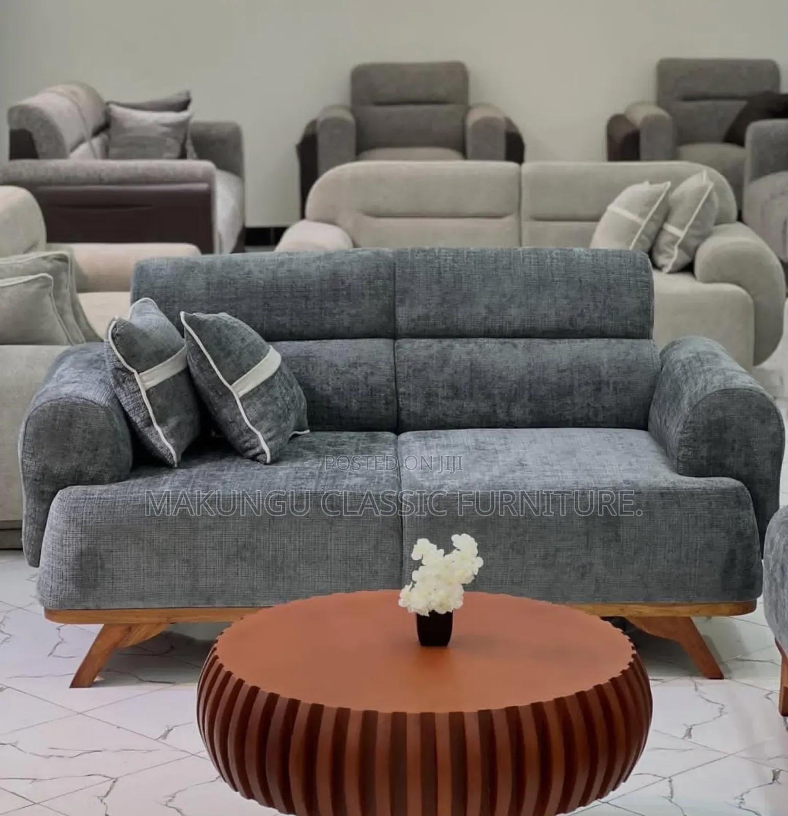 Modern Sofa Sets Za 3,2,1,1 Crafted From Mninga Wood