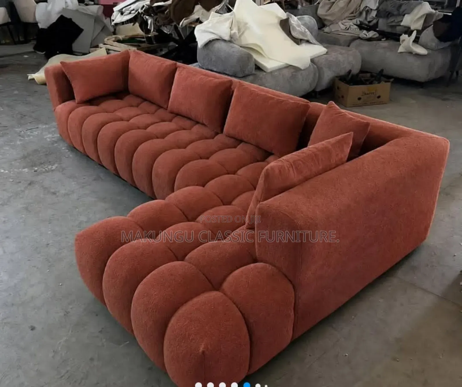 Modern Bubble Sofa Ya Muundo Wa L Ya Watu Watano