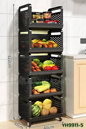 Modern 5 Tier Plastic Folding Vegetable Storage Rack