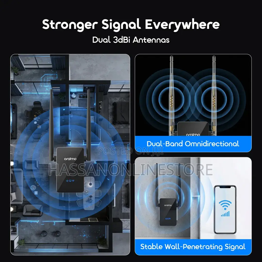 Oraimo SpeedLink Access Point, Repeater Router 3-in-1 Range Extender