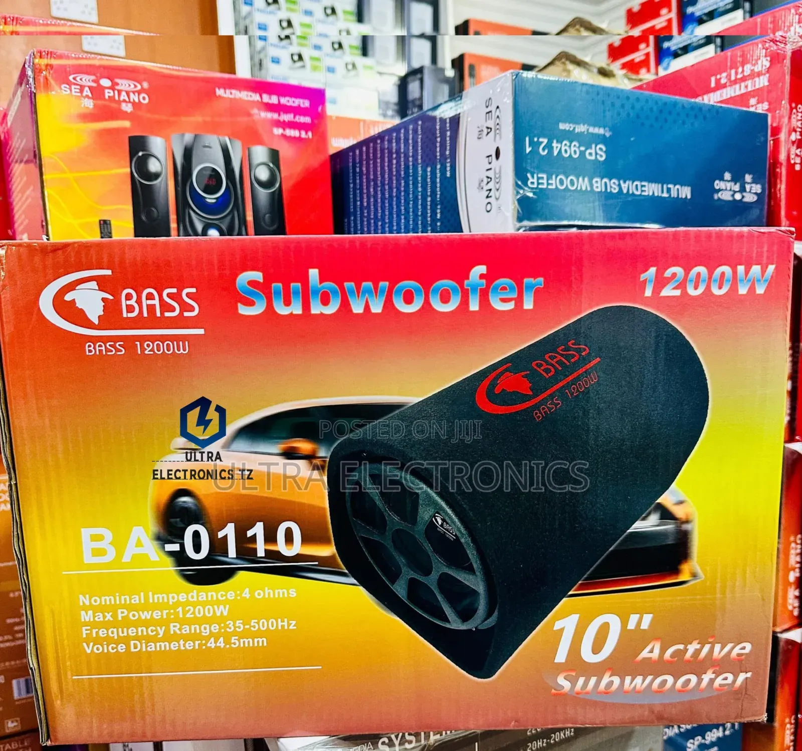 BASS 1200W Active Base Car Subwoofer With 10 Inch for Vehicle or Home