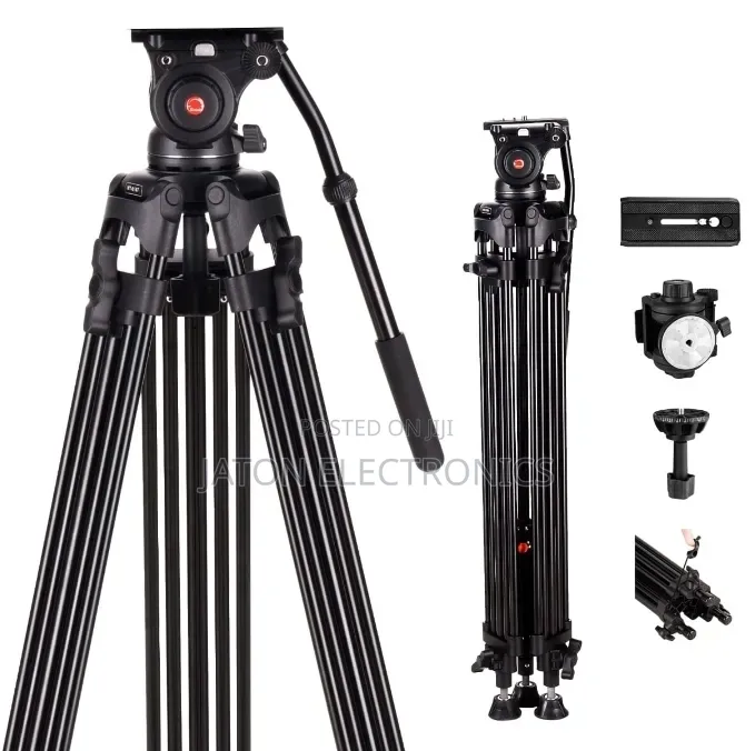 COMAN Professional Heavy-Duty Video Tripod Aluminum