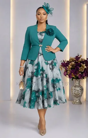 Luxury 2-Piece Chiffon Dress Blazer Set