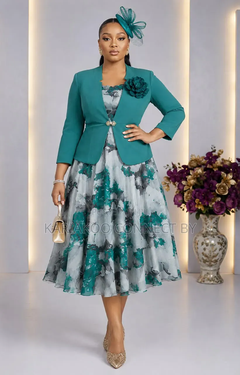 Luxury 2-Piece Chiffon Dress Blazer Set